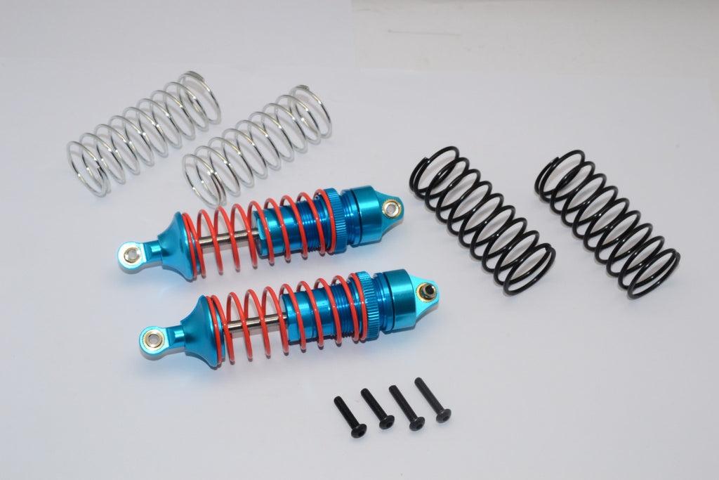 Traxxas Rustler VXL & Craniac Aluminum Front Adjustable Spring Damper With Aluminum Ball Top & Ball Ends (1.3mm, 1.5mm, 1.7mm Coil Spring & 4mm Thick Shaft) - 1Pr Set Sky Blue