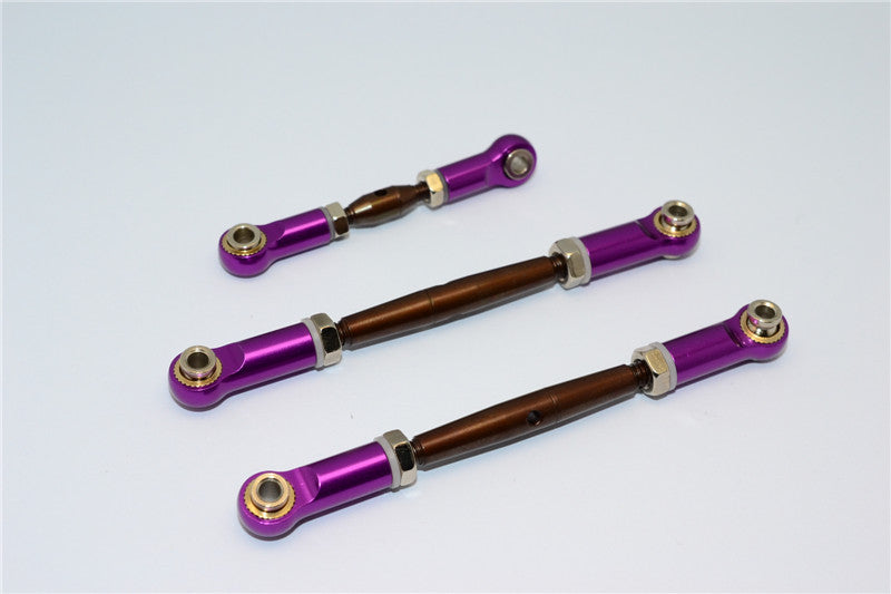 Traxxas Rustler VXL Spring Steel Turnbuckles With Aluminum Ball Ends - 3Pcs Set Purple