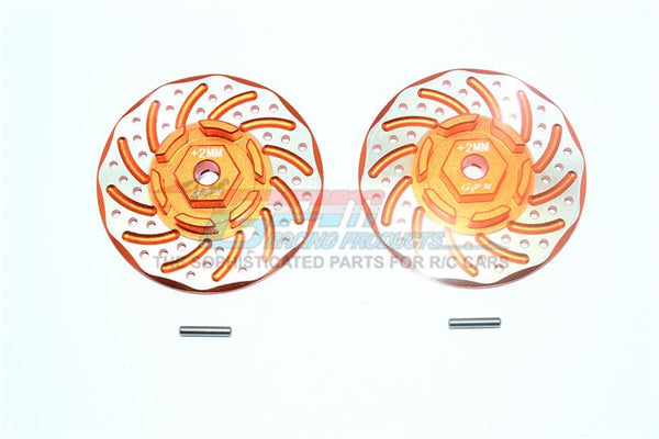 Traxxas Rustler 4X4 VXL (67076-4) Aluminum +2mm Hex With Brake Disk With Silver Lining - 1Pr Set Orange