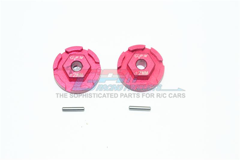 Traxxas Rustler 4X4 VXL (67076-4) Aluminum Hex Adapter (+2mm) - 2Pc Set Red