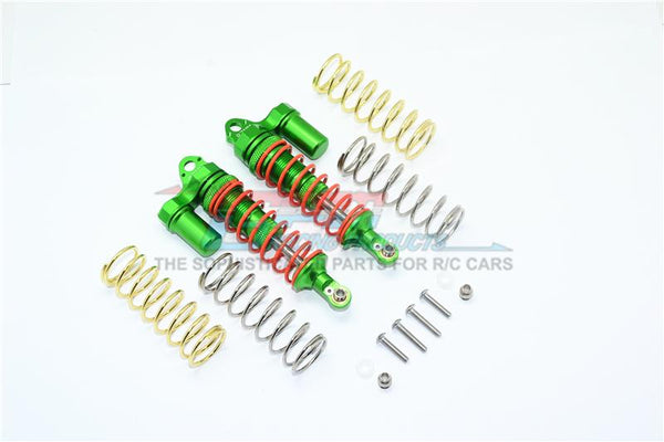 Traxxas Rustler 4X4 VXL (67076-4) Aluminum Front Adjustable L-Shape Piggy Back Shocks 87mm - 1Pr Set Green