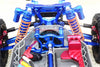 Traxxas Rustler 4X4 VXL (67076-4) / Hoss 4X4 VXL (90076-4) Aluminum Rear Adjustable L-Shape Piggy Back Shocks 102mm - 1Pr Set Blue