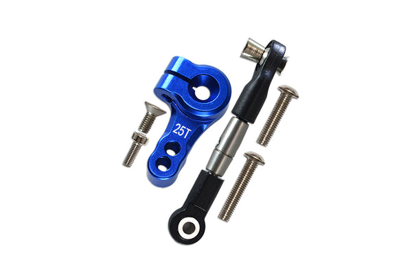 Traxxas Rustler 4X4 VXL (67076-4) Spring Steel Tie Rod + 25T Aluminum Servo Horn - 6Pc Set Blue