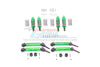 Traxxas Rustler 4X4 VXL (67076-4) Upgrade Parts Front & Rear Aluminum Shocks + Steel #45 Axles + Spring Steel Hex (Low Center Of Gravity Set) - 64Pc Set Green
