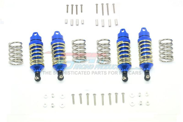 Traxxas Rustler 4X4 VXL (67076-4) Upgrade Parts Aluminum Front + Rear Shocks (Low Center Of Gravity Version) - 4Pc Set Blue