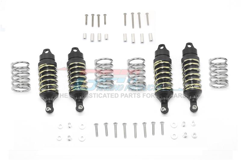 Traxxas Rustler 4X4 VXL (67076-4) Upgrade Parts Aluminum Front + Rear Shocks (Low Center Of Gravity Version) - 4Pc Set Black