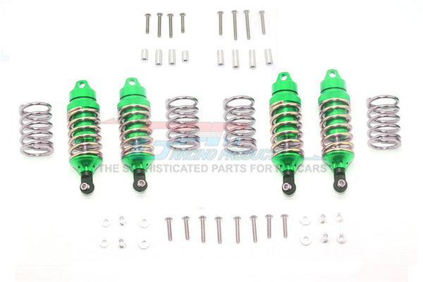 Traxxas Rustler 4X4 VXL (67076-4) Upgrade Parts Aluminum Front + Rear Shocks (Low Center Of Gravity Version) - 4Pc Set Green