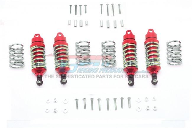 Traxxas Rustler 4X4 VXL (67076-4) Aluminum Front + Rear Shocks (Low Center of Gravity Version) - 4Pc Set Red