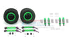 Traxxas Rustler 4X4 VXL (67076-4) Upgrade Parts Front & Rear Aluminum Shocks + Steel #45 Axles + Spring Steel Hex + Rubber Tires With Plastic Rim (Low Center Of Gravity Set) - 68Pc Set Green