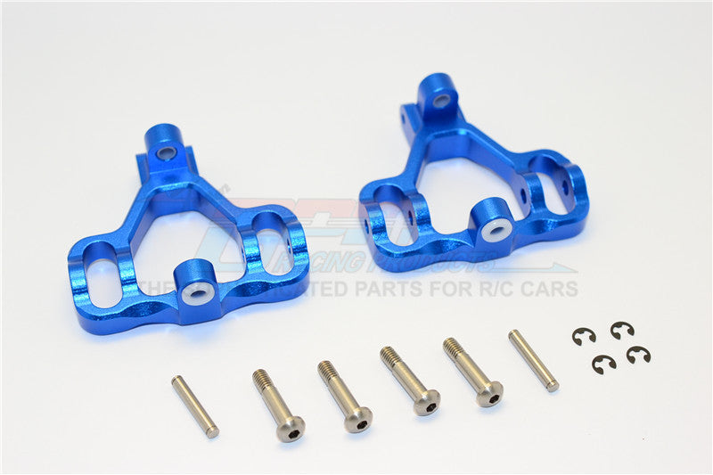 HPI Savage 21, X, XL, K4.6, Flux Aluminum Front/Rear C-Hub With Steel King Pin & Screws & Washers - 1Pr Set Blue