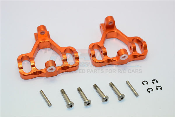 HPI Savage 21, X, XL, K4.6, Flux Aluminum Front/Rear C-Hub With Steel King Pin & Screws & Washers - 1Pr Set Orange