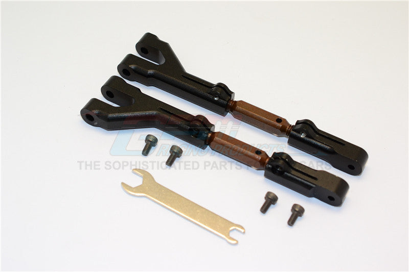 HPI Savage 21, X, XL, K4.6, Flux Aluminum Front/Rear Adjustable Upper Arm (Steel Tie Rod Set) With Screws - 1Pr Set Black