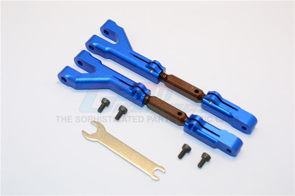 HPI Savage 21, X, XL, K4.6, Flux Aluminum Front/Rear Adjustable Upper Arm (Steel Tie Rod Set) With Screws - 1Pr Set Blue