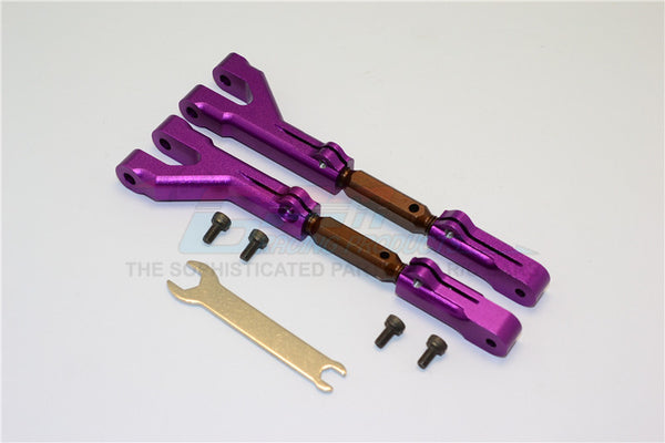 HPI Savage 21, X, XL, K4.6, Flux Aluminum Front/Rear Adjustable Upper Arm (Steel Tie Rod Set) With Screws - 1Pr Set Purple