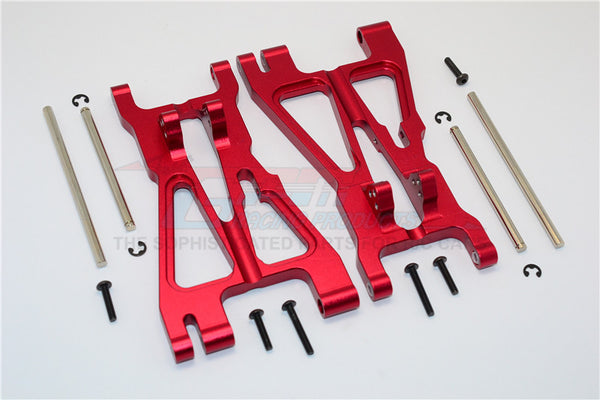 HPI Savage 21, X, XL, K4.6, FLUX Aluminum Front/Rear Adjustable Lower Arm With Screws & Pins & Delrin Collars - 1Pr Set Red
