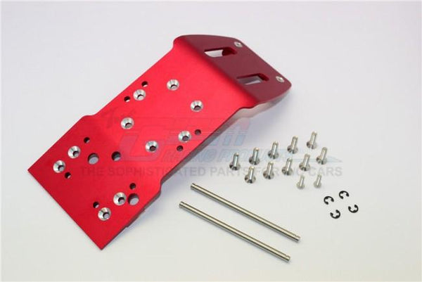 HPI Savage 21, X, XL, K4.6, Flux Aluminum Front Skid Plate With Screws & Pins & Aluminum Collars - 1Pc Set Red