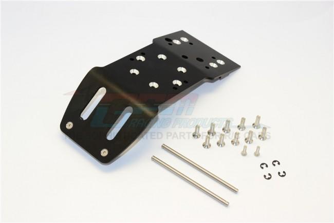 HPI Savage 21, X, XL, K4.6, Flux Aluminum Rear Skid Plate With Pins & Screws & Aluminum Collars - 1Pc Set Black