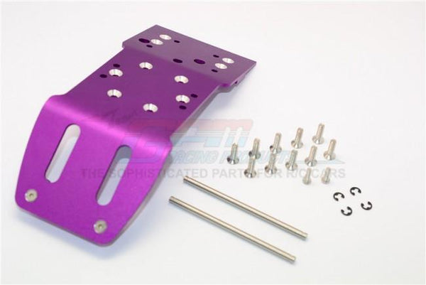 HPI Savage 21, X, XL, K4.6, Flux Aluminum Rear Skid Plate With Pins & Screws & Aluminum Collars - 1Pc Set Purple