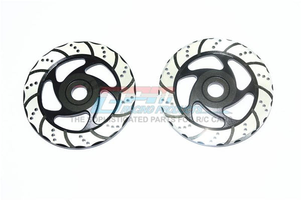 Losi 1/6 Super Baja Rey 4X4 Desert Truck Aluminum Brake Disk With Silver Lining - 2Pc Set Black