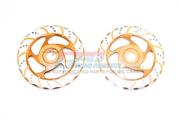 Losi 1/6 Super Baja Rey 4X4 Desert Truck Aluminum Brake Disk With Silver Lining - 2Pc Set Orange