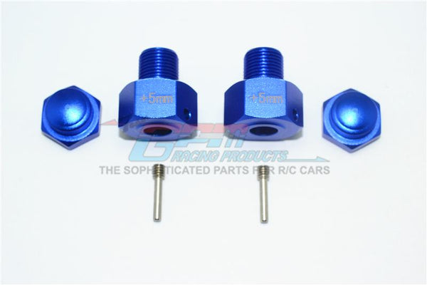 Losi 1/6 Super Baja Rey 4X4 Desert Truck Aluminum Wheel Hex Adapter (+5mm) - 6Pc Set Blue