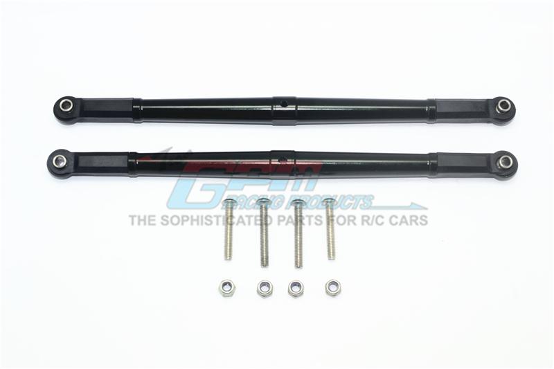 Losi 1/6 Super Baja Rey 4X4 Desert Truck Aluminum Adjustable Rear Upper Chassis Link Tie Rods - 1Pr Set Black