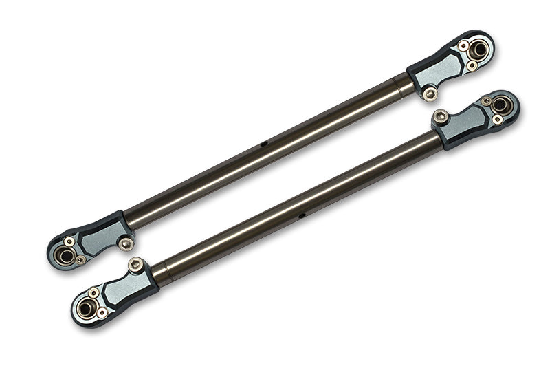 Losi 1/6 Super Baja Rey 4X4 Desert Truck Stainless Steel Adjustable Rear Upper Chassis Link Tie Rods With Aluminium Ends - 2Pc Set Gray Silver