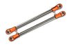 Losi 1/6 Super Baja Rey 4X4 Desert Truck Stainless Steel Adjustable Rear Upper Chassis Link Tie Rods With Aluminium Ends - 2Pc Set Orange