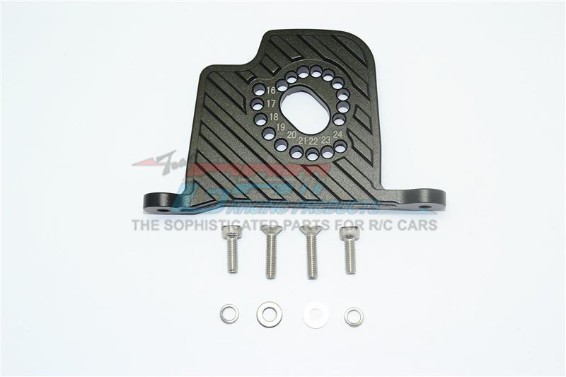 Losi 1/6 Super Baja Rey 4X4 Desert Truck Aluminum Motor Mount Plate With Heat Sink Fins - 1Pc Set Black