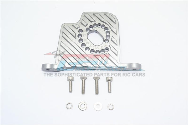 Losi 1/6 Super Baja Rey 4X4 Desert Truck Aluminum Motor Mount Plate With Heat Sink Fins - 1Pc Set Gray Silver