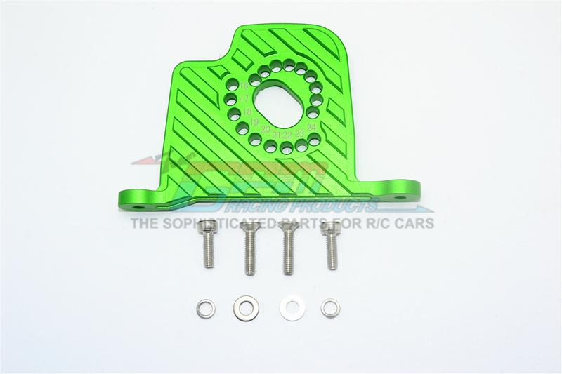 Losi 1/6 Super Baja Rey 4X4 Desert Truck Aluminum Motor Mount Plate With Heat Sink Fins - 1Pc Set Green