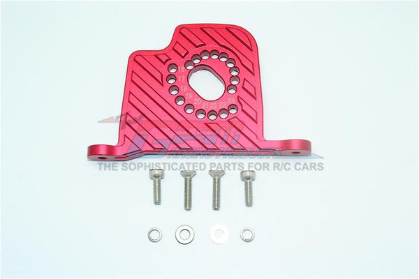 Losi 1/6 Super Baja Rey 4X4 Desert Truck Aluminum Motor Mount Plate With Heat Sink Fins - 1Pc Set Red