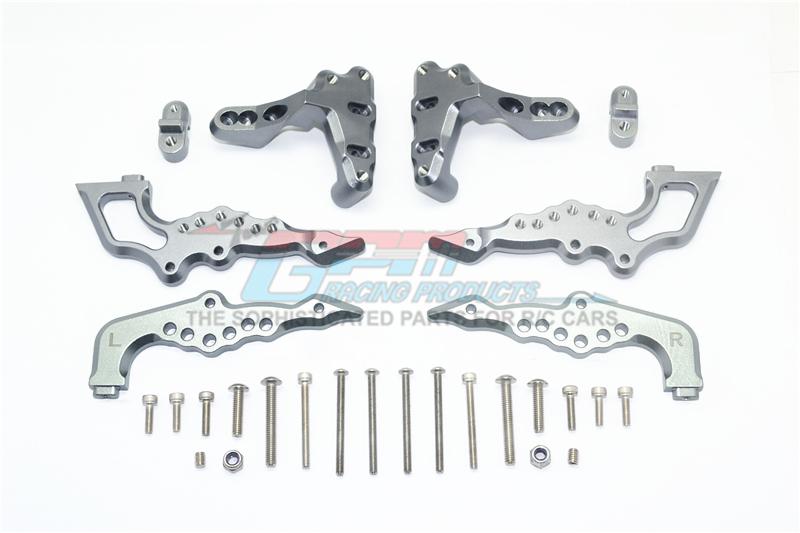 Losi 1/6 Super Baja Rey 4X4 Desert Truck Aluminum Rear Damper Mount - 1 Set Gray Silver