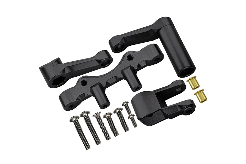 Aluminum Steering Assembly For LOSI 1:6 4WD Super Baja Rey LOS05013 / Super Baja Rey 2.0 LOS05021 Upgrades - Black