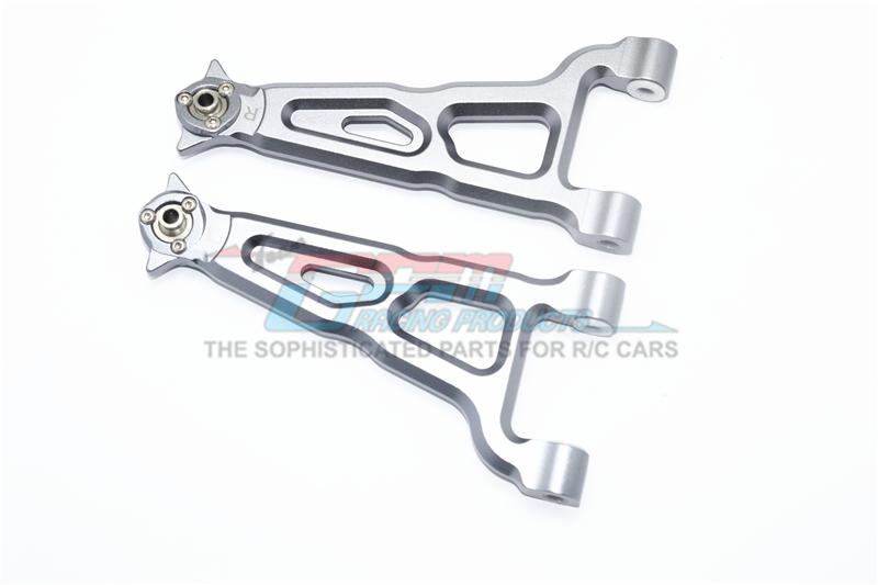 Losi 1/6 Super Baja Rey 4X4 Desert Truck Aluminum Front Upper Suspension Arm - 1Pr Set Gray Silver