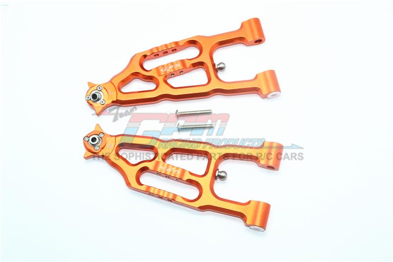 Losi 1/6 Super Baja Rey 4X4 Desert Truck Aluminum Front Lower Suspension Arm - 1Pr Set Orange