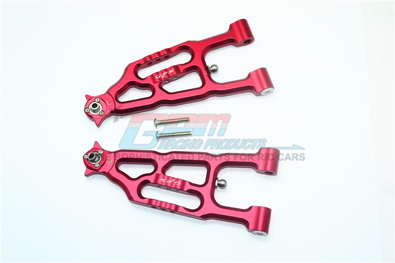 Losi 1/6 Super Baja Rey 4X4 Desert Truck Aluminum Front Lower Suspension Arm - 1Pr Set Red
