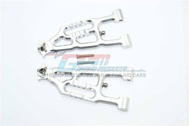 Losi 1/6 Super Baja Rey 4X4 Desert Truck Aluminum Front Lower Suspension Arm - 1Pr Set Silver
