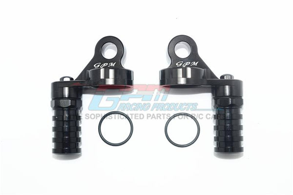 Losi 1/6 Super Baja Rey 4X4 Desert Truck Aluminum Damper Cap With Piggyback Reservoirs - 4Pc Set Black