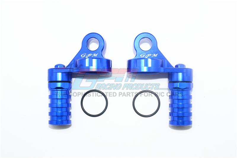 Losi 1/6 Super Baja Rey 4X4 Desert Truck Aluminum Damper Cap With Piggyback Reservoirs - 4Pc Set Blue