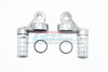 Losi 1/6 Super Baja Rey 4X4 Desert Truck Aluminum Damper Cap With Piggyback Reservoirs - 4Pc Set Gray Silver