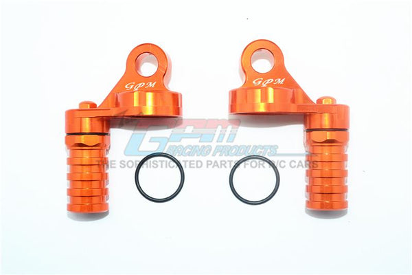 Losi 1/6 Super Baja Rey 4X4 Desert Truck Aluminum Damper Cap With Piggyback Reservoirs - 4Pc Set Orange