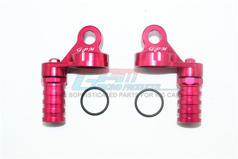 Losi 1/6 Super Baja Rey 4X4 Desert Truck Aluminum Damper Cap With Piggyback Reservoirs - 4Pc Set Red