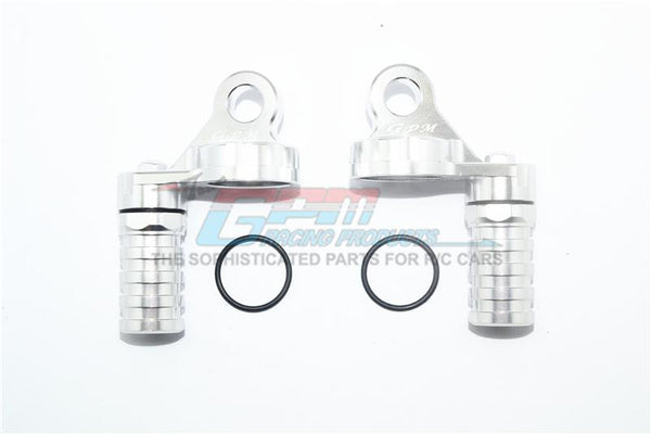 Losi 1/6 Super Baja Rey 4X4 Desert Truck Aluminum Damper Cap With Piggyback Reservoirs - 4Pc Set Silver