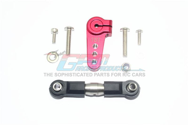 Losi 1/6 Super Baja Rey 4X4 Desert Truck Aluminum Servo Horn With Stainless Steel Adjustable Tie Rod - 1 Set Red