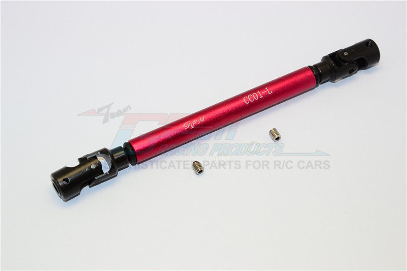 Tamiya CC01 Steel Adjustable Main Shaft With Aluminum Body (Long) - 1Pc Set Red