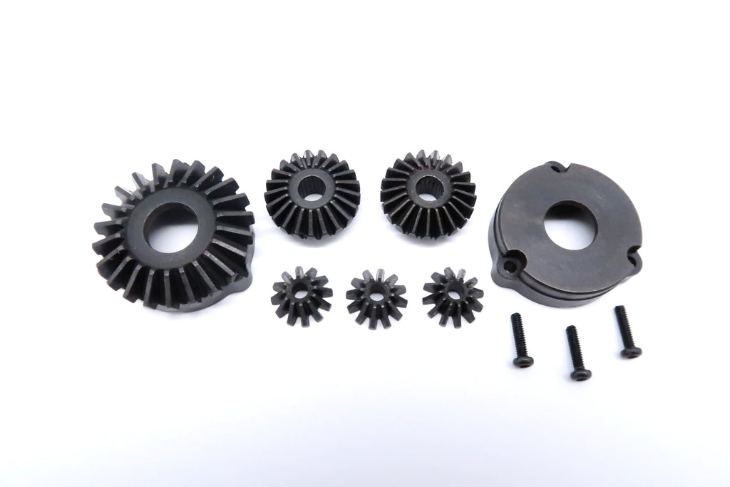 Tamiya CC01 Steel Rear Bevel Differential Gear - 7Pcs Set Black