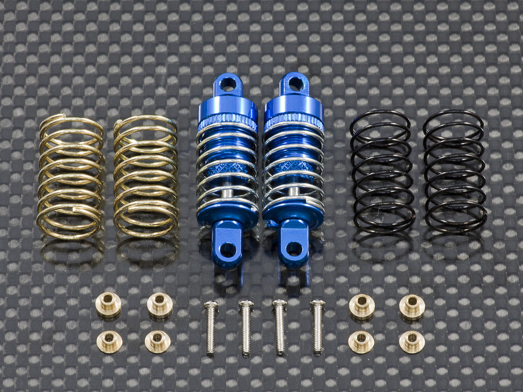 Team Losi 1/24 Micro SCT & Micro Rally Car Aluminum Front/Rear Damper (30mm) With Coil Springs 0.6Mm & 0.7Mm & 0.8Mm - 1 Pr Set Blue