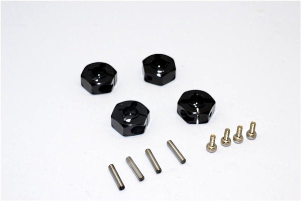 Axial SCX10 Aluminum Hex Adapter (12mmx6mm) - 4Pcs Set Black