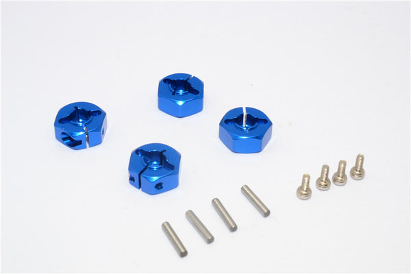 Axial SCX10 Aluminum Hex Adapter (12mmx6mm) - 4Pcs Set Blue